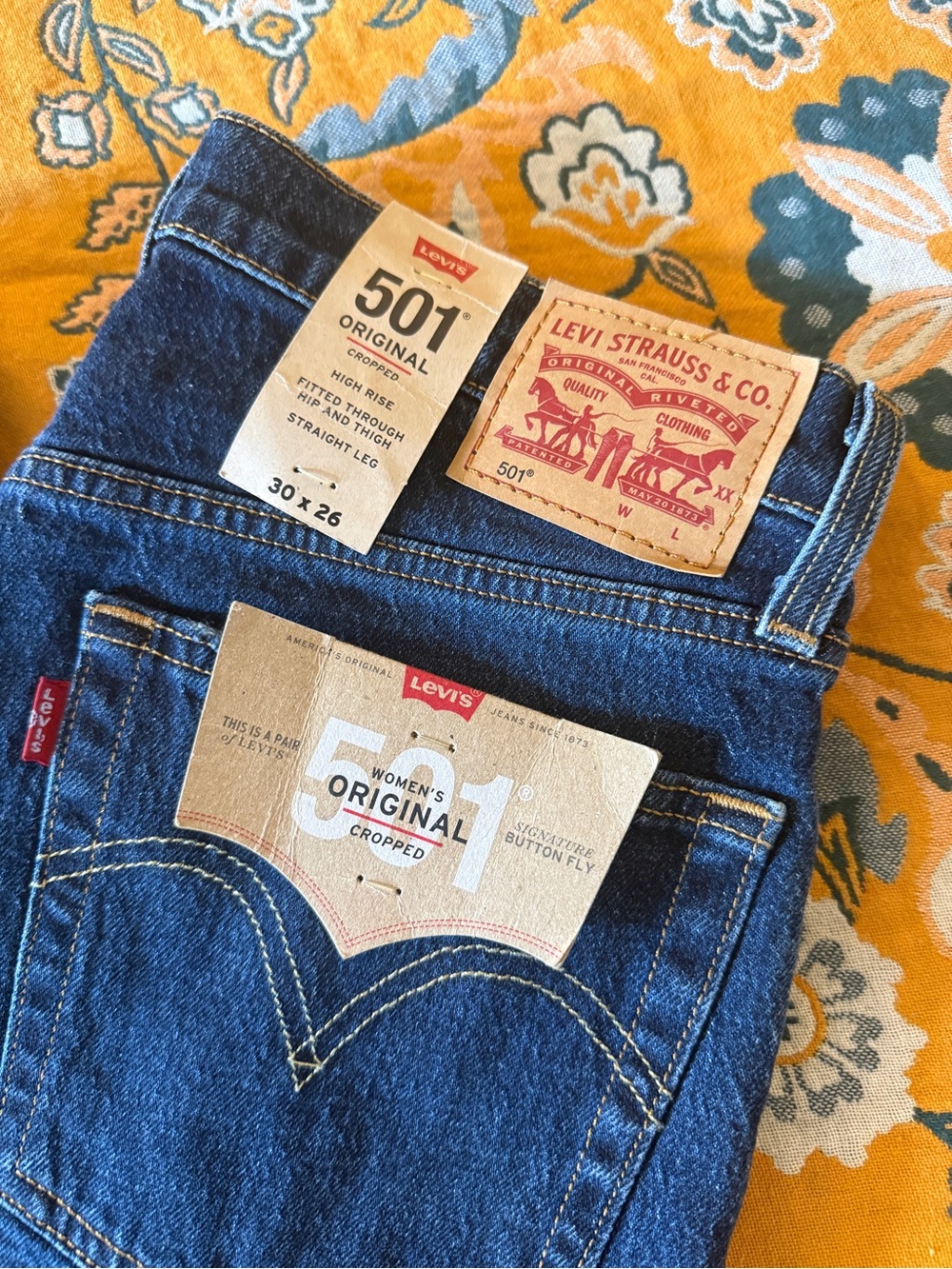 Levi’s 501 High-Rise Straight Crop Jeans in Dark Wash 30 X 26 NWT - Picture 8 of 9